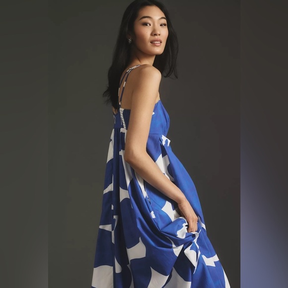 By Anthropologie Printed Babydoll Smock Maxi Dress Size XS *Flawed* - Picture 2 of 11